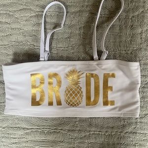 NWOT SHEIN Bride Pineapple White Bandeau Top Size Small
